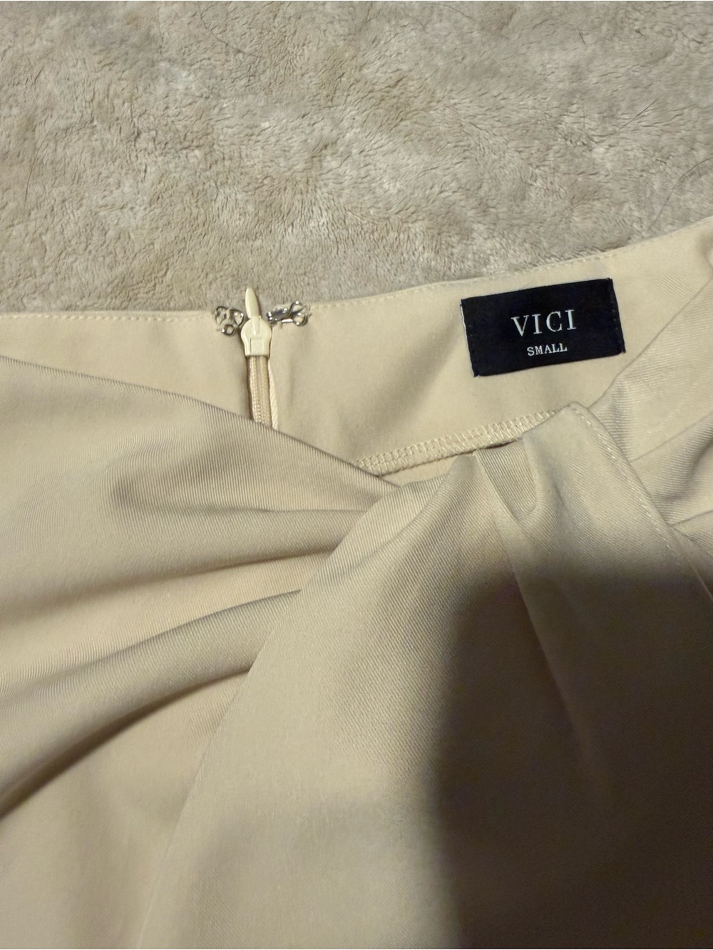 Vici Cream Asymmetrical Tie-Detail Mini Skirt - Picture 5 of 5